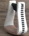HILASON Horse Western Saddle Stirrup Oversize Rawhide Leather Pair| Rawhide Leather Stirrups | Oversize Horse Stirrups| Rawhide Covered Stirrups