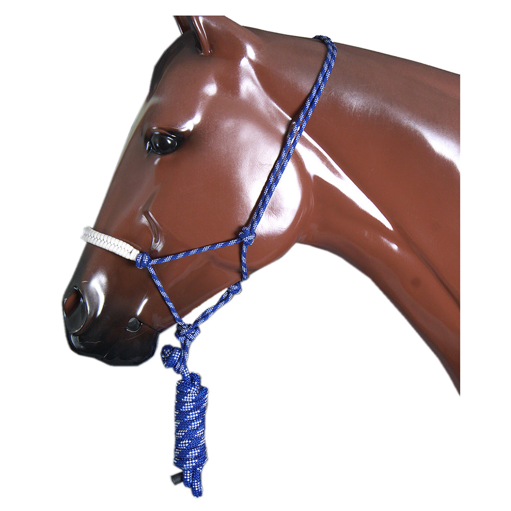 HILASON Western Horse Poly Rope Tied Adjustable Halter 8 Ft Lead Rope