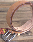 Unisex Full Grain Leather Belt With Vegetable Tanned Finish And Handcrafted Quality