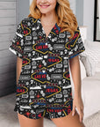 Baha Ranch Viva Las Vegas Western Satin Ruffle Pajama Set