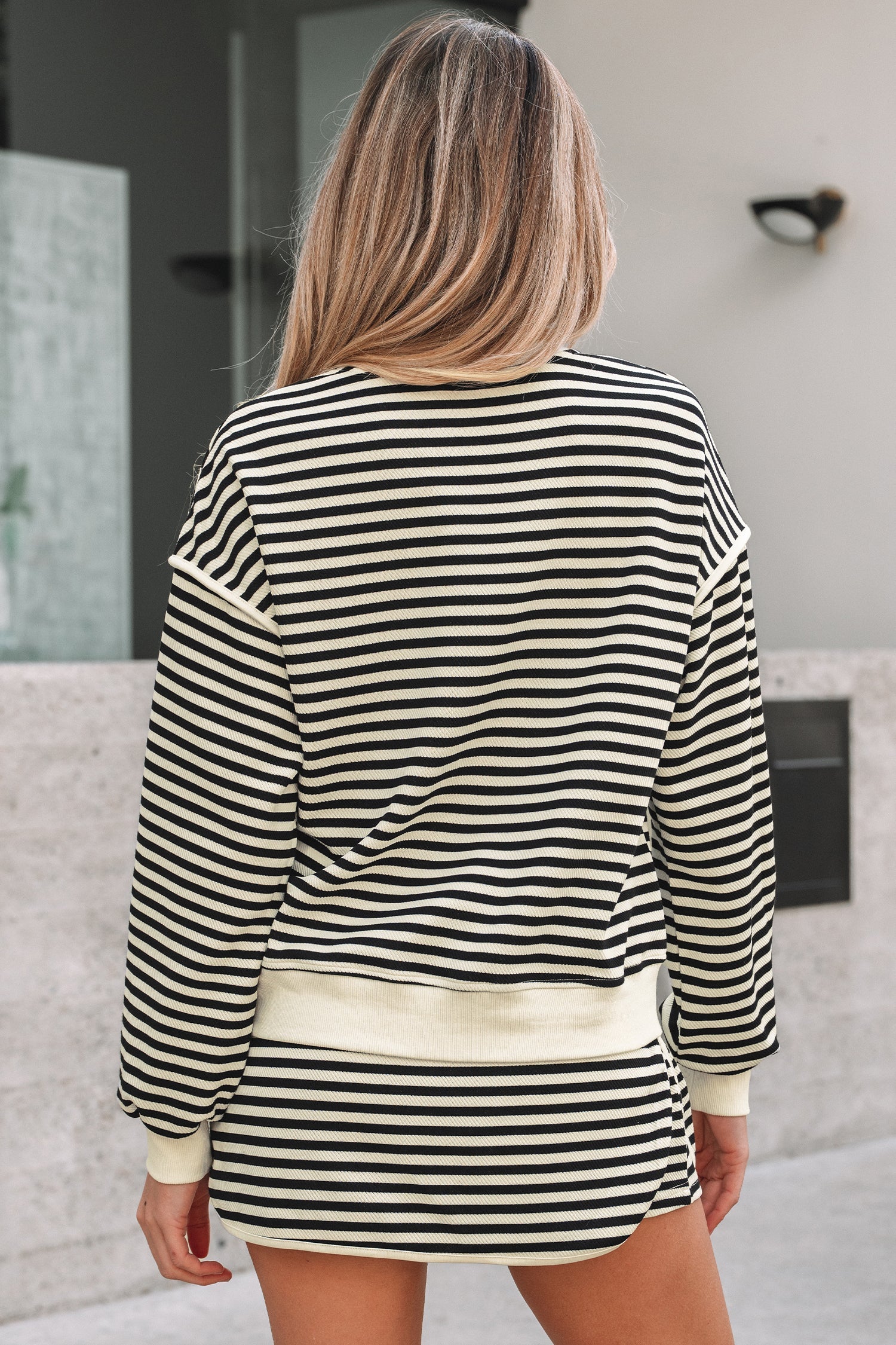 Jessica Drop Shoulder Pullover Top &amp; Skirt Set