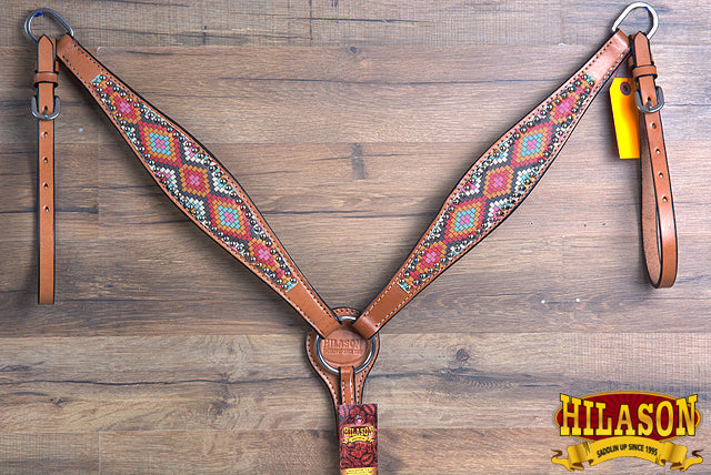 Western Horse Headstall Breast Collar Set American Leather Hilason