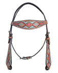 Hilason Western Horse Breast Collar Headstall American Leather Painted Geomatric