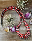 NFR Collection Necklace – 5mm Sterling Silver Pearls with Graduated Spiny Oyster 37"