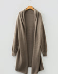 Solid Textured Knit Open-Front Sweater Cardigan