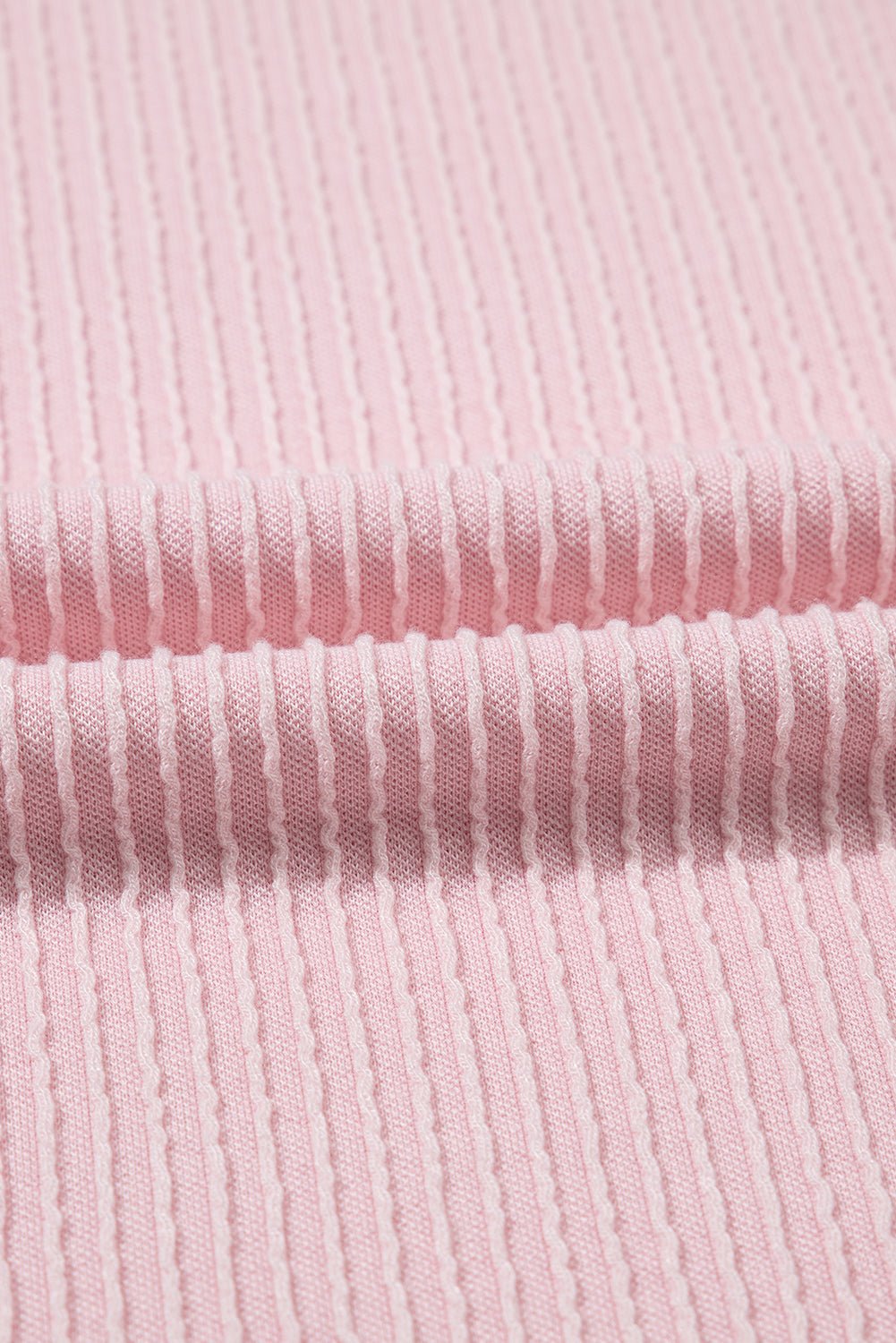 Colorblock Corded Knit Crew Neck Tee