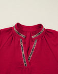 Eve Jacquard Print Textured Blouse