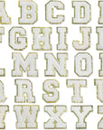 White Self Adhesive Chenille Letters Patches