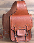 Soft Leather Equestrian Saddle Bag Featuring Tan Kote Finish And Storage Capacity