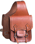 Soft Leather Equestrian Saddle Bag Featuring Tan Kote Finish And Storage Capacity