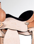 Western Horse Saddle American Leather Ranch Roping Cowboy rough Out Tan Hilason