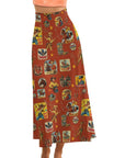 Baha Ranch Vintage Cowgirl Collage Western Maxi Skirt