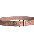 HILASON Western Genuine Leather Belt for Men Women Cowboy Cowgirl Handmade Unisex Full Grain Heavy Duty Floral Tooled Belt