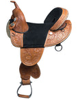 Hilason Western Horse Treeless Trail Barrel American Leather Saddle