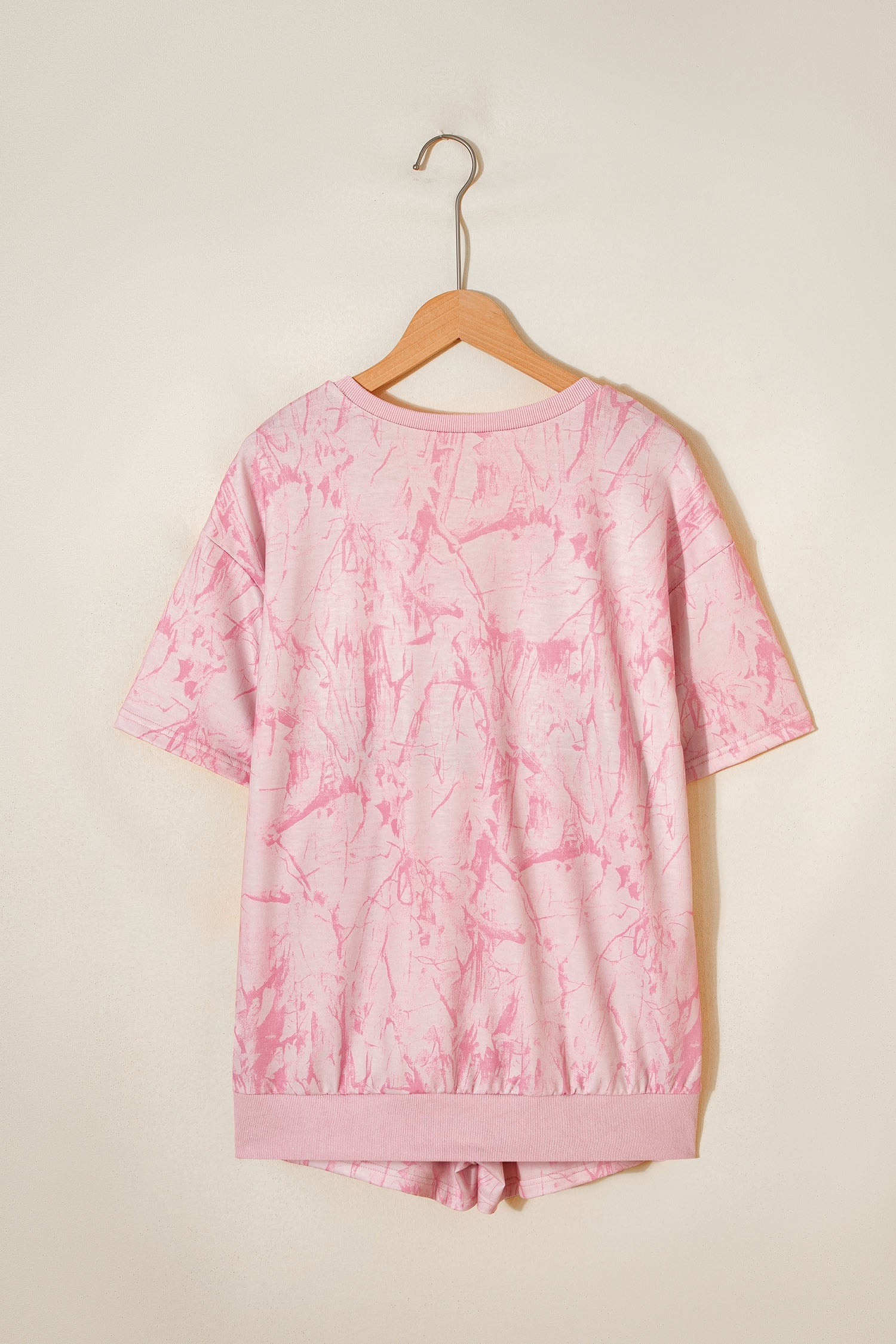 Camo V-Neck Tee &amp; Drawstring Shorts Set