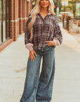 Lauren Plaid Patchwork Long Sleeve Hooded Top