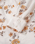 Floral Silky Button-Up Long Sleeve Shirt