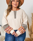 Mackenzie Plaid Patchwork Half PLUS Pullover