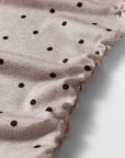 Polka Dot Boat Neck Long Sleeve Ruched T-Shirt