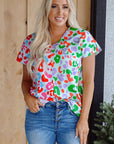 Ruthie Print Short Sleeve Blouse