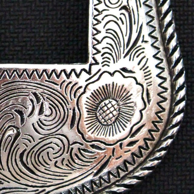Hilason W. H. Tk. Die Cast Belt Buckle Silver Plt. Concho – Hilason