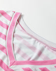 Stripe V-Neck Patch Pocket T-Shirt
