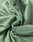 Solid V-Neck Raw Hem Long Sleeve Top