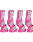 4 Pack Cashel Fly Prevention Warmblood Horse Leg Guard Cool Mesh Boots Pink