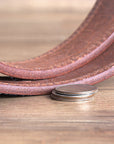 34 Inch 3D Brown Mens Leather Stitched Basic Belt Brass Buckle