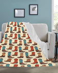Got My Boots Western Micro Fleece Throw Blanket 60" x 80" Made in America