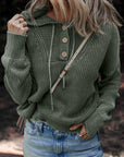 Sofioya Knit Drawstring Hooded Sweater