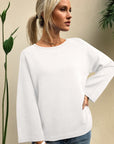 Solid Knit 3/4 Sleeve Dolman Sweater