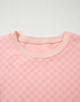 Checker Long Sleeve Pullover and Shorts Set