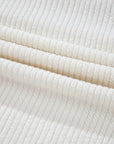 Corded Knit Reverse Seam Patchwork Drop Sleeve Top