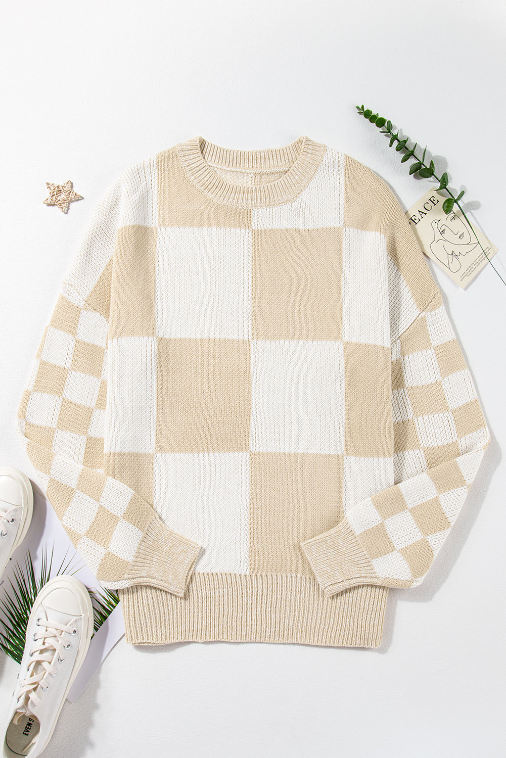 Abigail Print Drop Shoulder Sweater