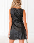 Emelia Leather Sleeveless Mini Dress