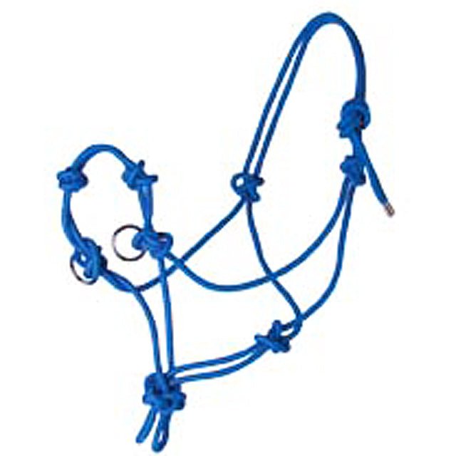 Hilason Western Tack Side Pull Horse Rope Halter Black W/ Nickle Plated Ring