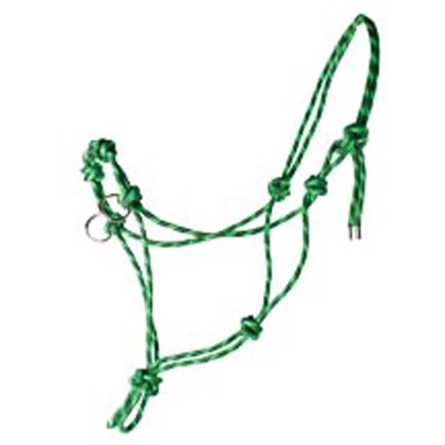 Hilason Western Tack Side Pull Horse Rope Halter Black W/ Nickle Plated Ring