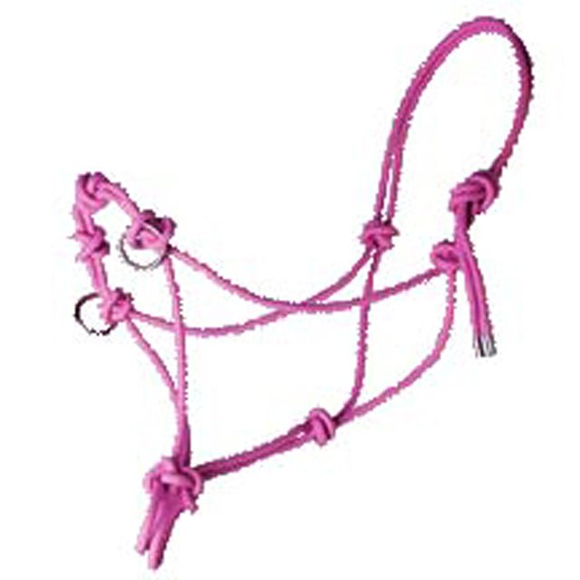 Hilason Western Tack Side Pull Horse Rope Halter Black W/ Nickle Plated Ring