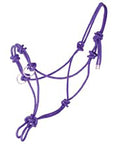 Hilason Western Tack Side Pull Horse Rope Halter Black W/ Nickle Plated Ring