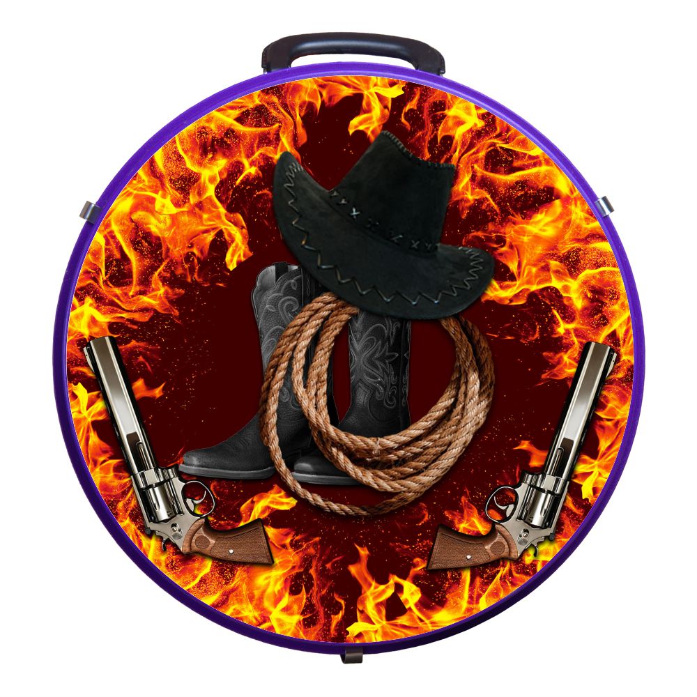 Hilason Medium 4 Rope Capacity Rope Can With Attractive Printed Genuine Leather Trim
