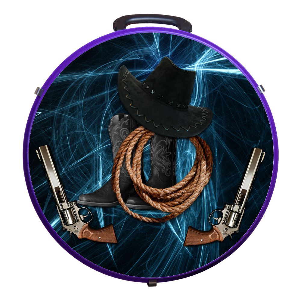 Hilason Medium 4 Rope Capacity Rope Can With Attractive Printed Genuine Leather Trim