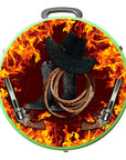 Hilason Medium 4 Rope Capacity Rope Can With Attractive Printed Genuine Leather Trim