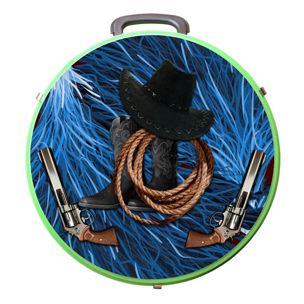 Hilason Medium 4 Rope Capacity Rope Can With Attractive Printed Genuine Leather Trim