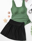 Colorblock Tankini Top and Skort Swim Set