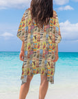 Baha Ranch Vintage Rodeo Poster Duster Kimono Coverup Women's Long Cover Up