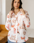 Western Rodeo Cowgirl Buttoned Long Sleeve Shirt