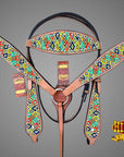 Western Horse Headstall And Breast Collar Set Leather