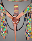 Western Horse Headstall And Breast Collar Set Leather