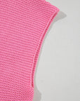 Solid Short Sleeve Side Slit Sweater Tee